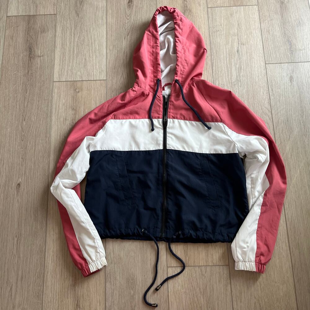Hollister Women’s Colorblock Cropped Windbreaker Sz S